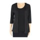 thumbnail image 1 of Blusa de Jersey de Medios Mixtos Lauren M. Petites Mujer Negro PXS, 1 of 2