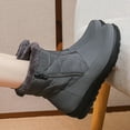 thumbnail image 4 of Tao Tao Women's Warm Fur Lining Winter Snow Boots with Side Zipper Lightweight Non-Slip Thickening Outdoor Flat Boots for Cold Weather Gray 37, 4 of 7
