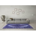 thumbnail image 3 of Ahgly Company Indoor Square Medallion Blue Traditional Area Rugs, 8' Square, 3 of 4
