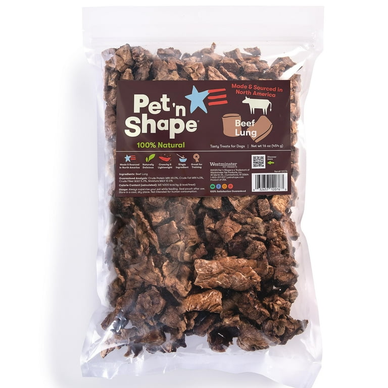 Pet n Shape Beef Lung Dog Treats Made and Sourced in the Training Treat 1 Pound Walmart