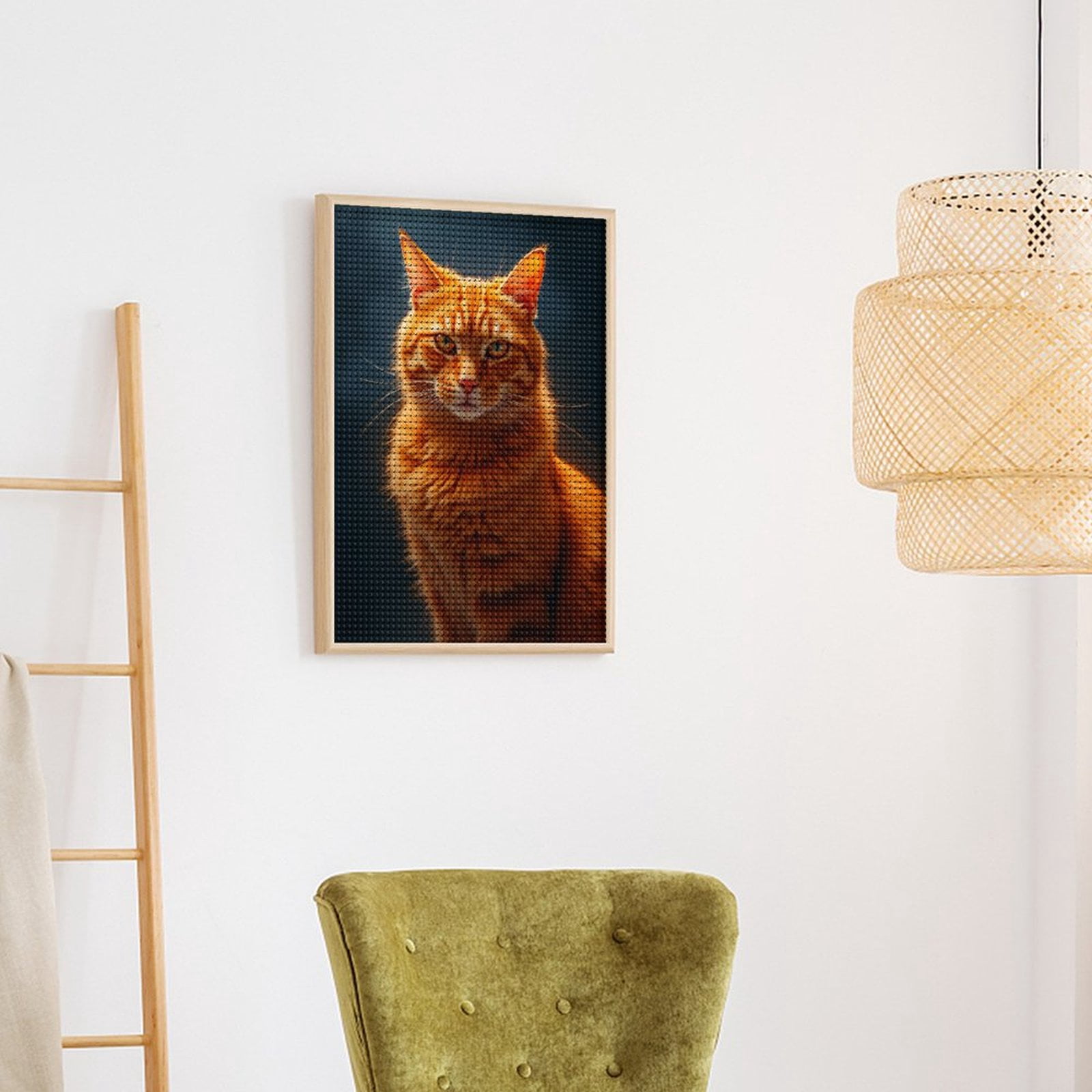 Diamond Art Kits for Adults, Orange Cat Regal Portrait 5D Diamond Painting Kits for Adults Beginners, DIY Full Drill Diamond Painting, Gem Art and Crafts 12x16
