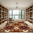 thumbnail image 2 of ODIKA 8'x10' Machine Washable Non-Slip Area Rug, Geometric Burnt Orange High Traffic Rug, Orange, 1269096, 2 of 7