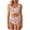 Orange, variant on Women's 2 Piece Swimwear Crew Neck Cropped Halter High Waist Trunks Print Stylish Stretchy Bathing Suit (XL, Blue)