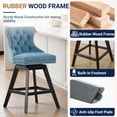 thumbnail image 4 of Swivel Counter Height Bar Stools Set of 2, LEGAHOME Farmhouse Velvet Bar Stools with Back for 34–38" Kitchen Island, Armless Wooden Bar Chairs for Home Bar, Light Blue (Set of 2), 4 of 8