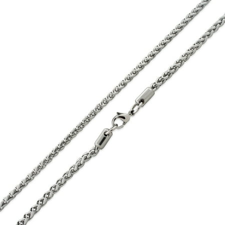 - Stainless Steel Spiga Wheat Chain Necklace - 4.0MM (16