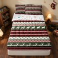 thumbnail image 2 of Manfei Fair Isle Zipper Full Size Comforter Sets with Fitted Sheet and 2 Pillowcases Christmas Zipper Bedding Set, Navy Gold, Xmas Reversible, 2 of 7