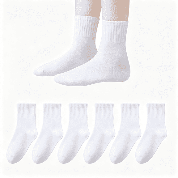 TELOLY Kids Seamless Socks Boys Girls Cotton Athletic Socks School Ankle Socks with Retro Stripes 6 Pack Seamless Socks for Kids