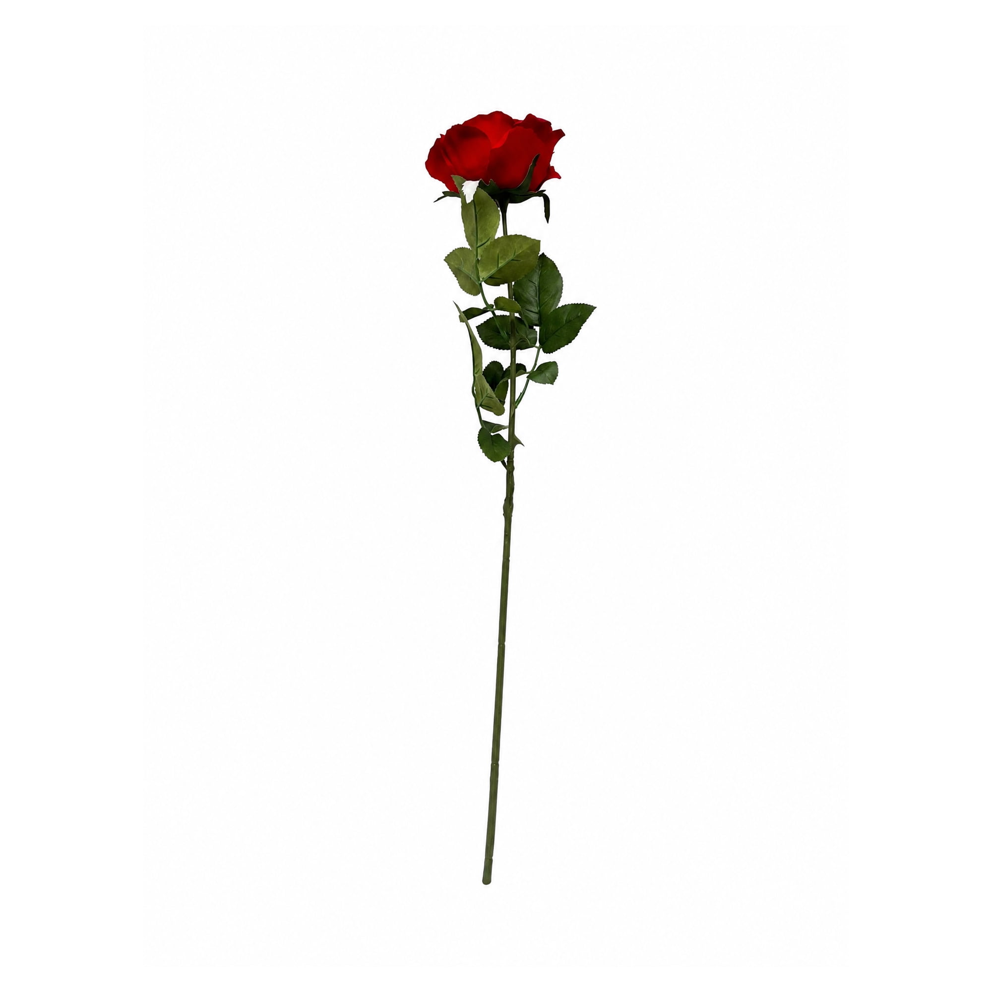 (2 pack) Mainstays 29 in Artificial Rose Stem, Red-Orange, Indoor