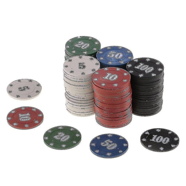 100 Uds fichas redondas de plástico Casino Poker YONGSHENG 5/10/20/50/100