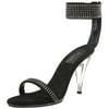 4 Inch Womens Sexy Shoes High Heel Shoes Black Ankle Cuff Rhinestone Shoes