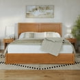 thumbnail image 2 of Clayton King Wood Platform Bed with Panel Footboard & Trundle in Light Toffee, 2 of 10