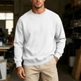 thumbnail image 2 of Enjoytime Crewneck Sweatshirt Mens Casual Long Sleeve Fleece Sweatshirts Fall Winter Lightweight Pullover Tops, 2 of 6