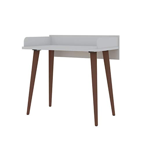 Manhattan Comfort Hampton Mid Century Modern Home Office Computer Desk Table, 35.43, White