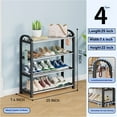 thumbnail image 2 of 4Tier Shoe Rack with Hook- Shoe Organizer, Sturdy Shoe Rack for Closet and Front Door Entrance, Free Standing Shoe Shelf, Closet Organizers and Storage, Black, 2 of 8