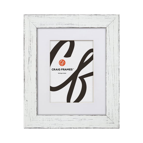 Craig Frames 24x24 inch Rustic Barnwood White Picture Frame Matted for a 20x20 Photo