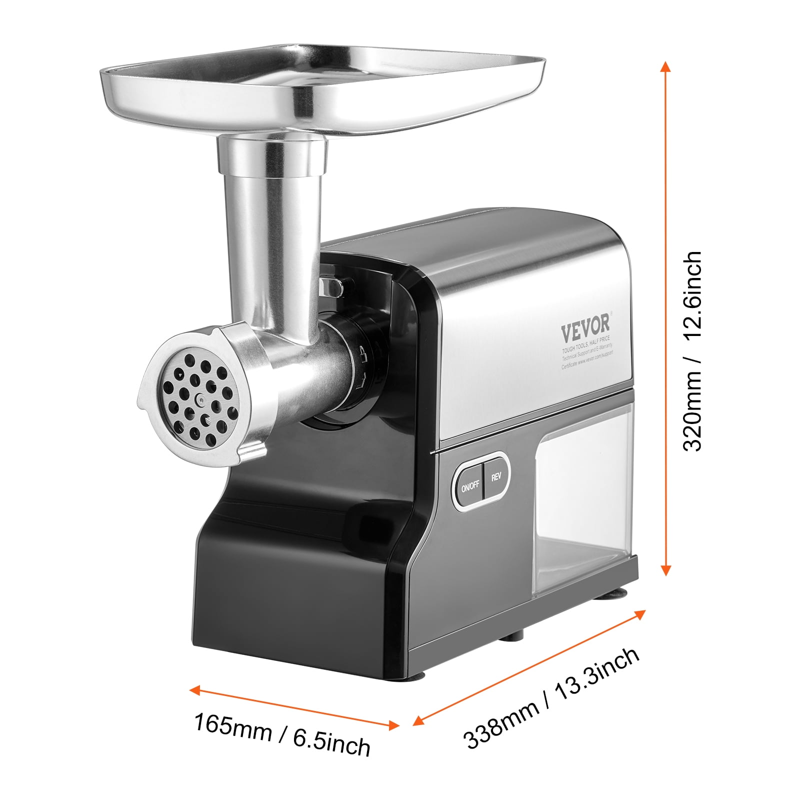 VEVOR Meat Grinder, 4.2 Lbs/Min Capacity Electric Meat Grinders with Blade, Grinding Plate, Sausage Maker, Kubbe Kit, Stainless Steel Meat Mincer for Home Kitchen
