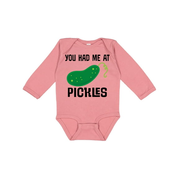 Inktastic You Had Me at Pickles Boys or Girls Long Sleeve Baby Bodysuit