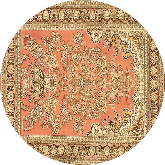 Ahgly Company Indoor Round Persian Brown Traditional Area Rugs, 4' Round