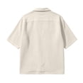 thumbnail image 5 of Avirosel Men's Cuban Camp Collar Shirt Short Sleeve Casual Summer Button Down Gauze Shirt with Pockets Breathable Relaxed Fit Vacation Top Beige, 5 of 8