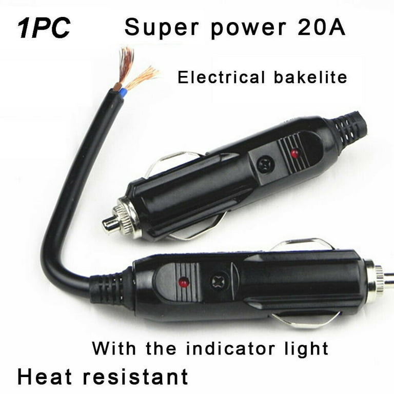 cigarette lighter socket name Telyswee Auto Car Male Cigarette-Lighter Socket Connector Plug 12V 10A W/  LED