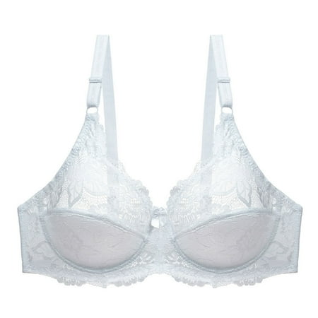 

asdoklhq Bras for Women Plus Size Clearance Women s Lace with Steel Ring Solid Color Double Breasted Push Up Bra