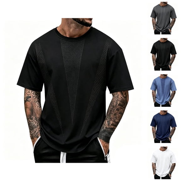 Cooling Shirts for Men Summer Short Sleeve Crewneck Lightweight Ice Silk Breathable Casual T-Shirts