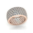 thumbnail image 2 of Natural 5.00Ct Round Cut Diamond Wide Pave Women's Anniversary Wedding Eternity Band Ring Solid 18k Rose Gold F VS2, 2 of 3
