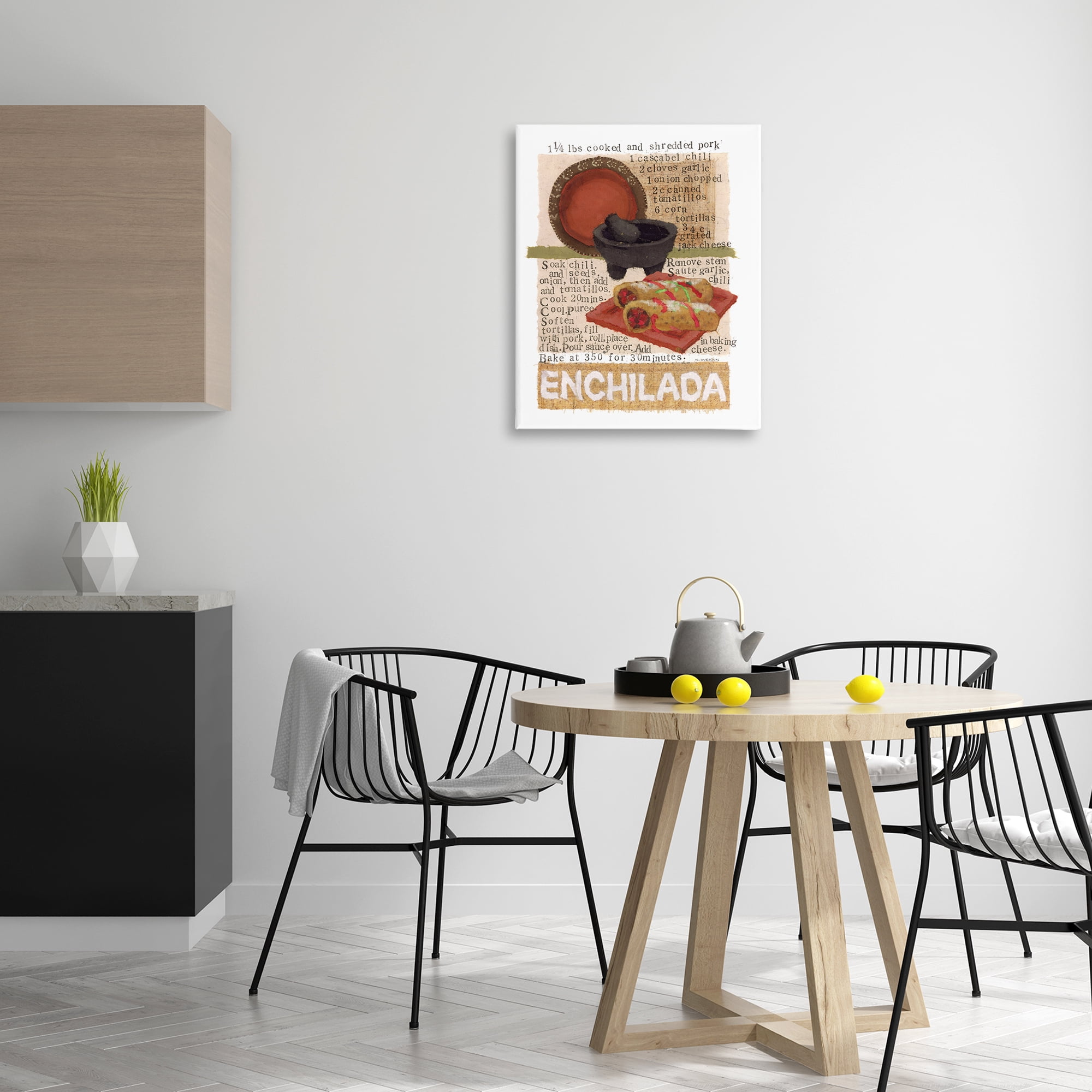 Stupell Industries Mexican Enchilada Recipe Food & Beverage Painting Gallery Wrapped Canvas Art Print Wall Art, 24 x 30
