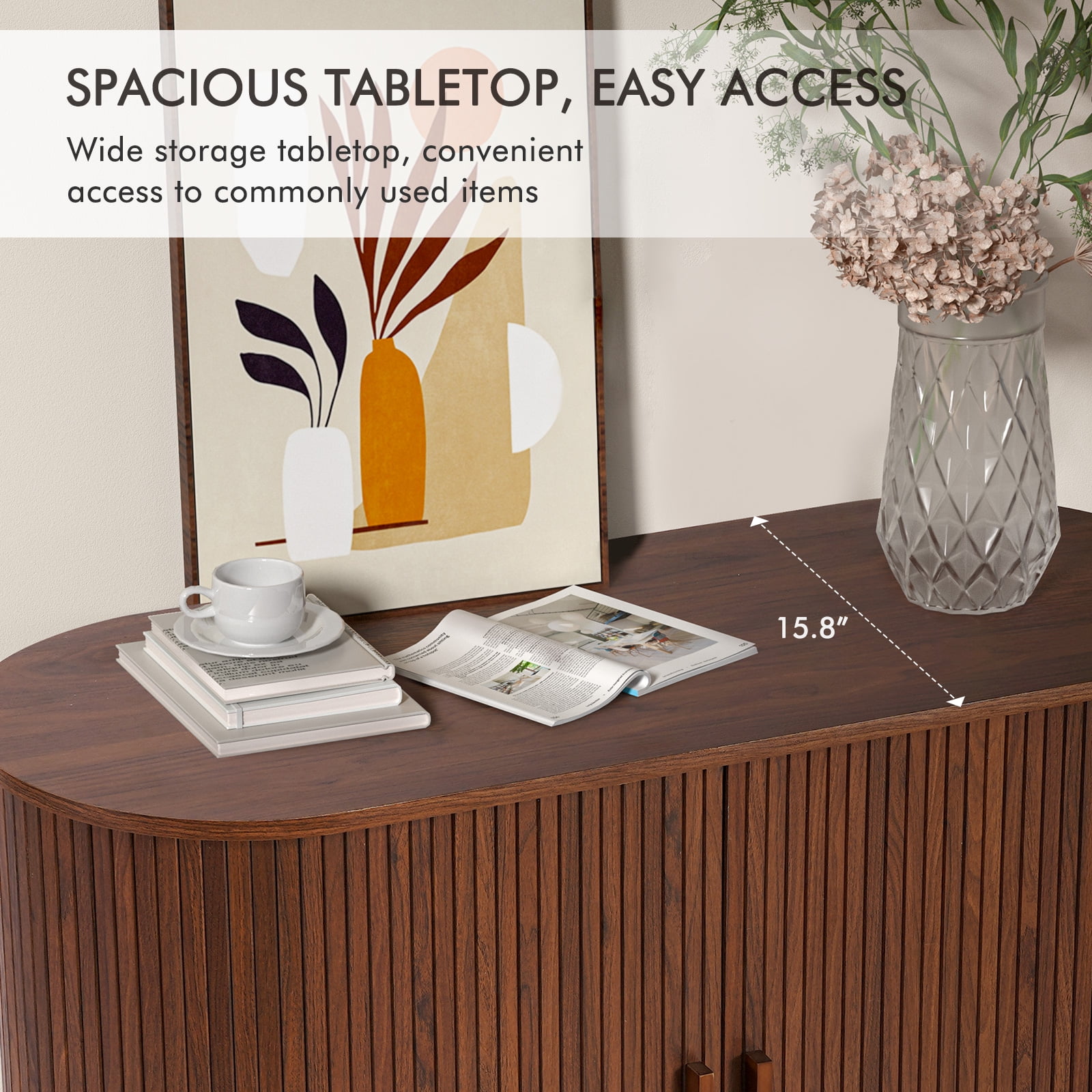 MARNUR 40" Sideboard Buffet Cabinet with Sliding Doors
