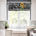 thumbnail image 2 of Yellow Sunflower Valances for Windows Farmhouse Kitchen Curtains Valances Rod Pocket Valance Curtains for Kitchen Windows Butterfly Sunshine Black Farmhouse Wood Window Valances for Bathroom 54"x18", 2 of 6