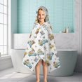 thumbnail image 6 of White Highland Cow Car Flower Pattern Hooded Bath Towel，50"x30" for Ages 3 To 12 Kids, Quick Dry Lightweight Soft Microfiber Hood Beach Towel Cover Up for Kids, 6 of 7