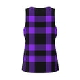 thumbnail image 5 of Easygdp Purple Buffalo Plaid Men's Tank Top, Sleeveless Muscle T Shirts, Breathable, Quick-Dry, Loose for Gym, Running, Fitness - Small, 5 of 9