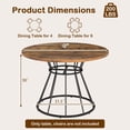 thumbnail image 3 of Costway 47” Round Dining Table with Wooden Tabletop, Metal Base for Home Dining Room Brown + Black, 3 of 10