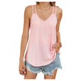 thumbnail image 1 of Offres jusqu'à 70 % de Réduction! Hauts d'Été pour Femmes 2024 Grande Taille Mode Décontractée Couleur Unie Manches Courtes Col en V Cadeau pour Femmes en Solde, 1 of 8