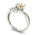 thumbnail image 2 of Clara Pucci 14K White Gold 0.87ct Morganite Three-Stone Ring for Women, 2 of 8
