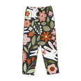 thumbnail image 4 of Kll Womens Rabbits On Floral Print Pajama Pants Soft Pajama Bottoms For Women Cozy Lounge Pants, 4 of 9