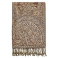 thumbnail image 4 of Pashmina Scarf Women Luxury Reversible Shawl Paisley Wrap Blanket Rave Scarves with Fringes 78.5'' X 27.5''(Golden Brown), 4 of 7