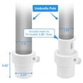 thumbnail image 3 of White Pool Umbrella Sleeve Adapter for Waterways, PC Insert for 1.5" and 1.35" Umbrella Poles, Single Threaded Hole Insert (1 Unit), 3 of 6