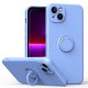 thumbnail image 1 of Funda de color sencillo para iPhone 14 Plus con soporte de anillo, placa metálica para carga magnética, diseño antigolpes y soporte giratorio de 360 grados., 1 of 5
