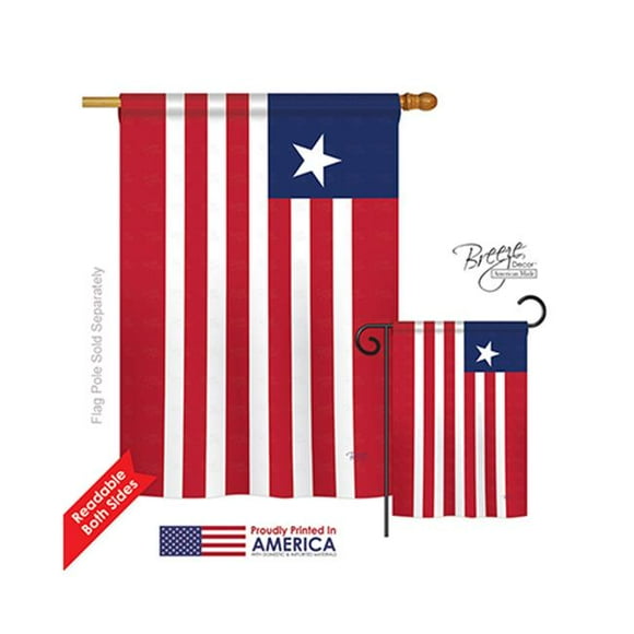 Breeze Decor 08367 Liberia 2-Sided Vertical Impression House Flag - 28 x 40 in.