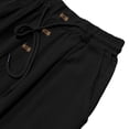 thumbnail image 6 of Men's Linen Pants Lightweight Drawstring Elastic Waist Pockets Loose Fit Straight Legs Summer Beach Yoga Black 2XL, 6 of 8
