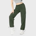 thumbnail image 4 of LVHAOGJOB Wide Leg Cargo Pants for Women Athletic Elastic Waist Pants Straight Leg with Pockets Outdoor Ladies Trousers, 4 of 6