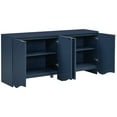 thumbnail image 3 of Lunale 63.2" Four-Door Storage Sideboard Cabinet, Vertical Stripes and Wavy Design Cabinet for Kitchen, Living Room, Blue, 3 of 7