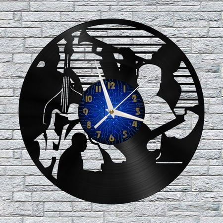 Concert Performance Vinyl Wall Clock, Vinyl Record Clock Wall Art Silent & Non-ticking(12 inchs B)