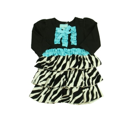 

Pre-owned Mudpie Girls Black | White | Blue Dress size: 0-6 Months