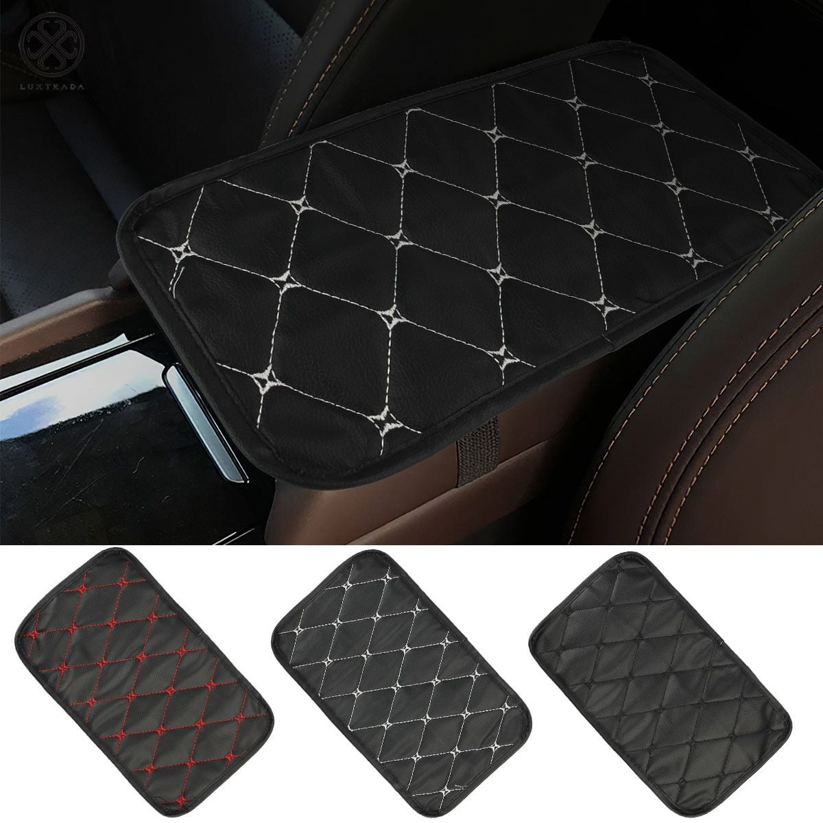 Luxtrada Leather Auto Center Console Cover Pad, Waterproof Car Armrest
