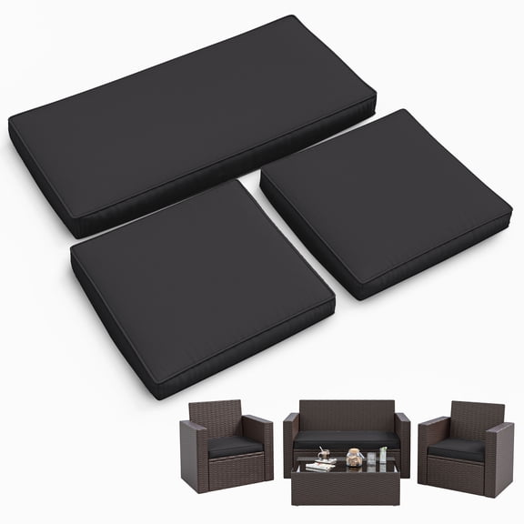 Snubbull 36"x18" Outdoor Loveseat Cushions, 18"x18" Patio Chair Cushions, 3 Piece Set Cushions for Outdoor Furniture, Waterproof & Replacement Patio Cushions, Gray