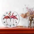 thumbnail image 2 of SKYSONIC Funny Water Flamingo Wall Clock 10 Inch Silent Non Ticking Round Clock Oil Painting Clock Easy to Read Clock for Living Room Bedroom Bathroom Home Decor, 2 of 7