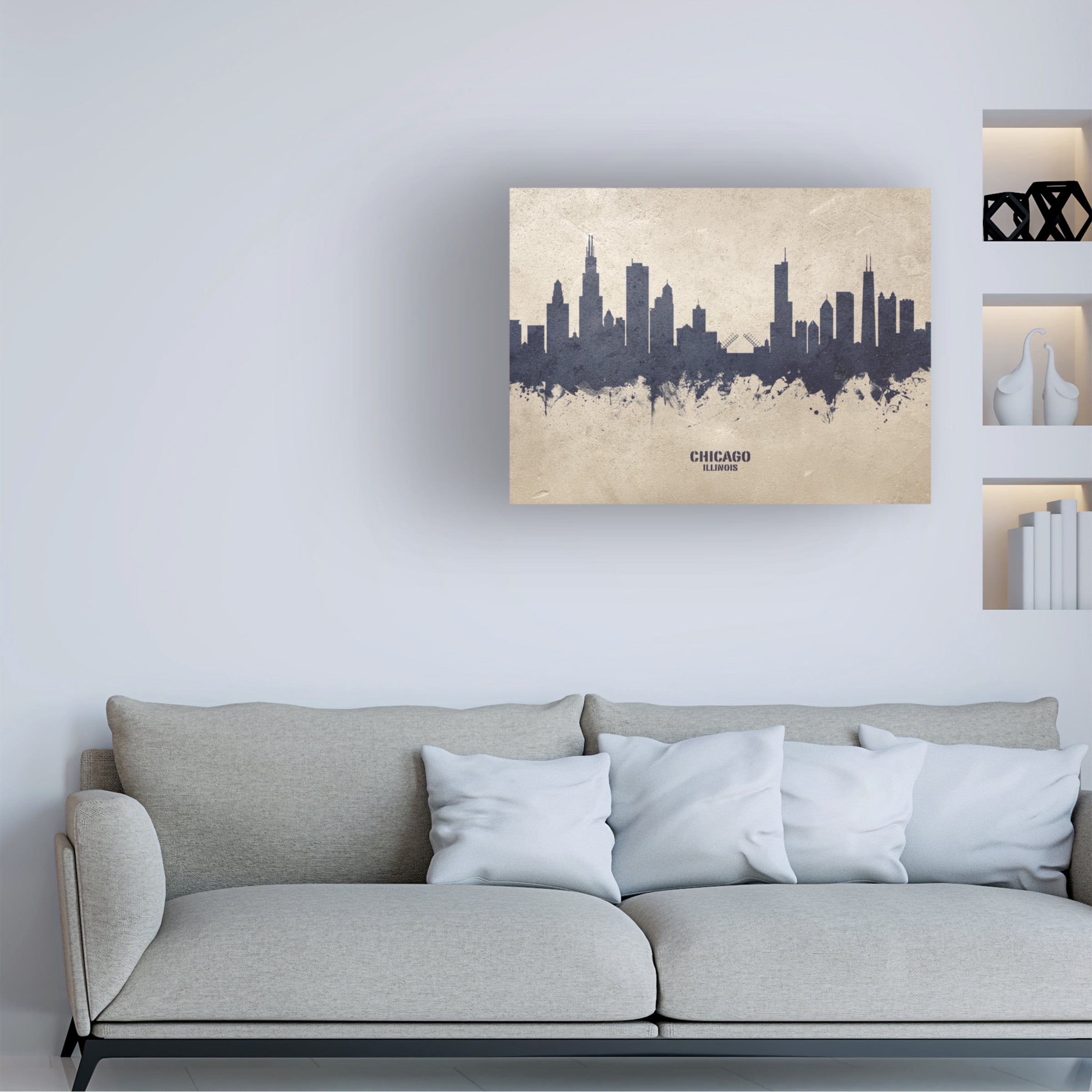 Michael Tompsett 'Chicago Illinois Skyline Concrete' Canvas Art