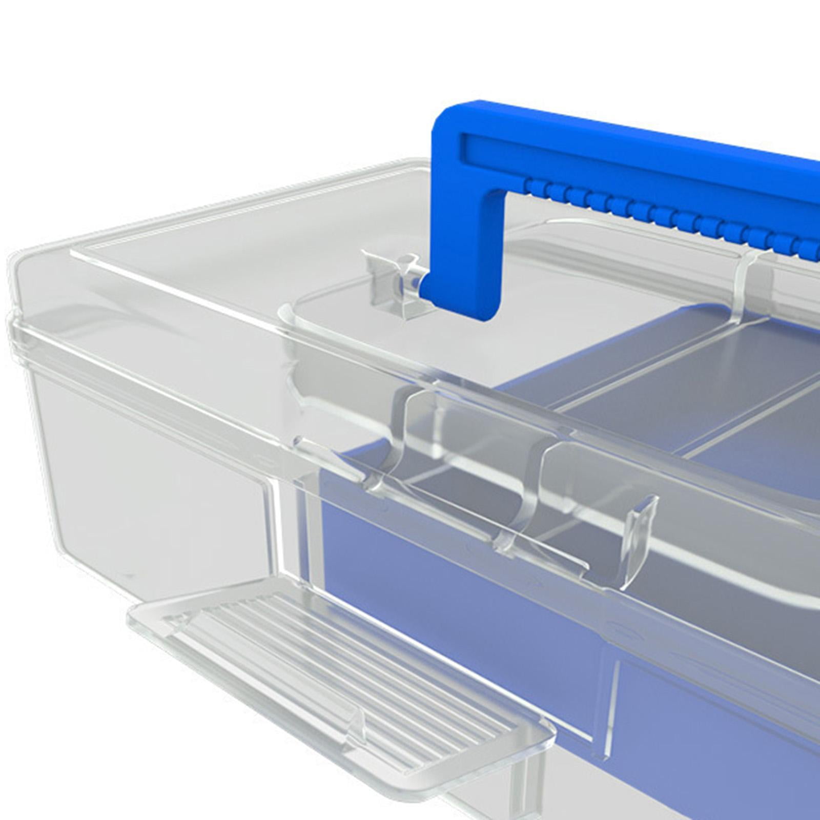 harayaa Fishing Tackle Box 2 Layer with Handle Fishing Accessories Fly Fishing Hard Case blue
